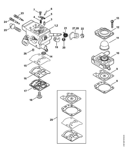Carburetor WTF-6, WTF-11 Backpack brushcutters (FR) FR 460 TC-E Stihl
