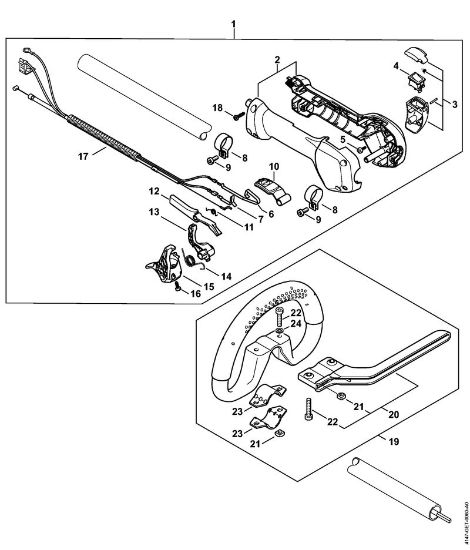 Control handle FR 460 Electric starter Backpack brushcutters (FR) FR 460 TC-EFM Stihl