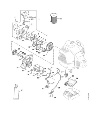 Picture of Rewind starter FR 460 Electric starter FR 460 TC-EFM