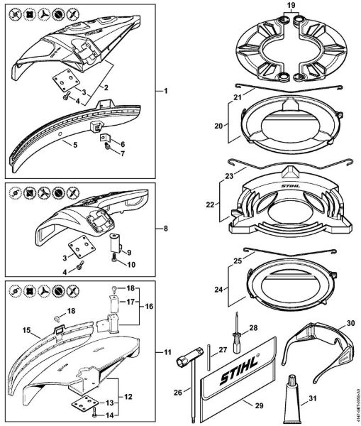 Deflector, Tools Backpack brushcutters (FR) FR 480 C-E (4147) Stihl