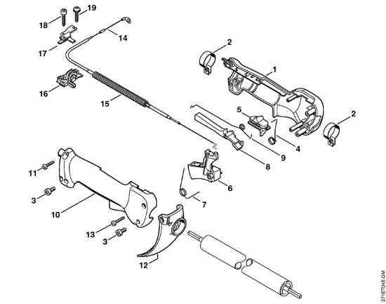 Control handle (09.2003) Backpack brushcutters (FR) FR 480 C-F (4128) Stihl