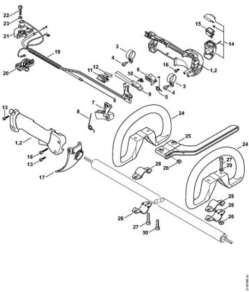 Control handle FR 480 C Backpack brushcutters (FR) FR 480 C-F (4128) Stihl