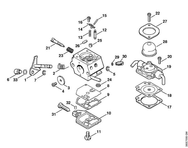 Carburetor C1Q-S28, C1Q-S41 Backpack brushcutters (FR) FR 85 Stihl