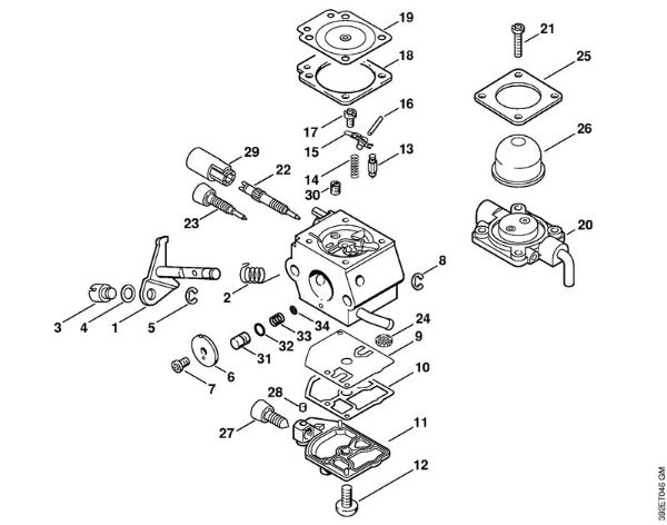 Carburetor C1Q-S63 (15.2003) Backpack brushcutters (FR) FR 85 Stihl