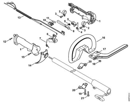 Control handle Backpack brushcutters (FR) FR 85 Stihl