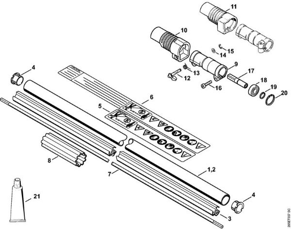 Drive tube assembly FR 85 (17.2001) Backpack brushcutters (FR) FR 85 Stihl