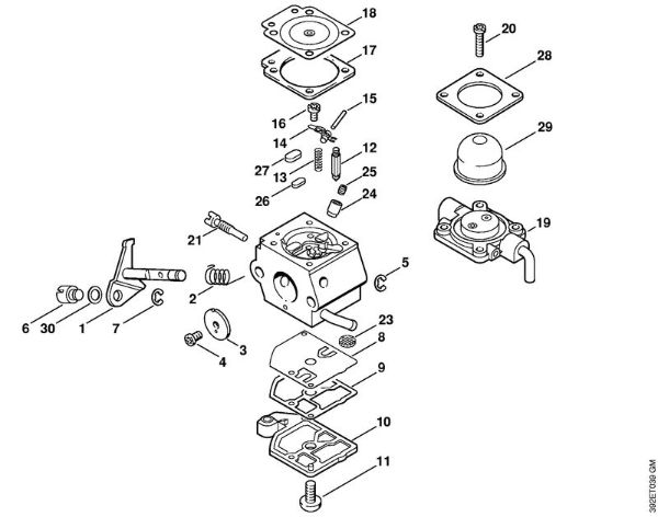 Carburetor C1Q-S56 (16.2001) Backpack brushcutters (FR) FR 85 T Stihl