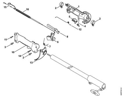 Control handle (24.2002) Backpack brushcutters (FR) FR 85 T Stihl