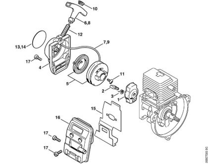 Rewind starter, Muffler Backpack brushcutters (FR) FR 85 T Stihl
