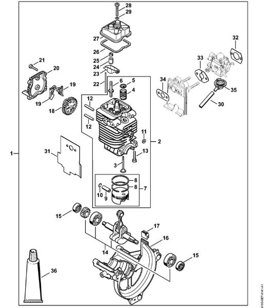Engine à˜ 40 mm Brushcutters (FS) FS 100 R Stihl