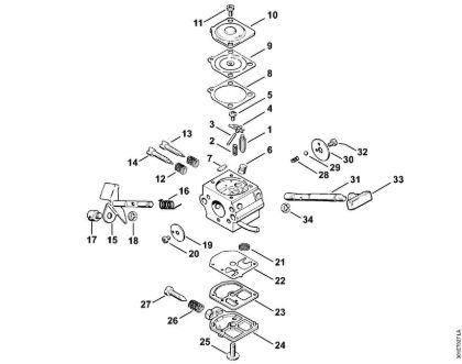Carburetor C1S-S1 Brushcutters (FS) FS 106 Stihl