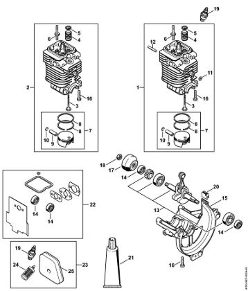 Cylinder, Engine pan Brushcutters (FS) FS 110 RX-Z Stihl