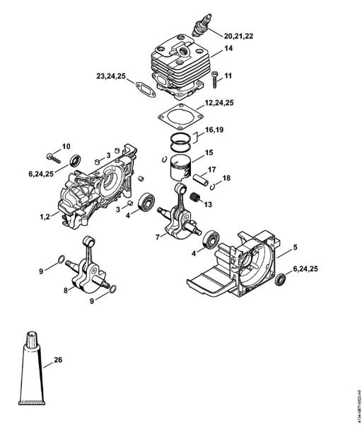 Crankcase, Cylinder FS 120, 120 R Brushcutters (FS) FS 120 Stihl
