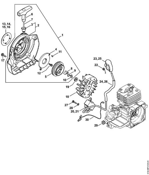 Rewind starter, Ignition system Brushcutters (FS) FS 120 Stihl