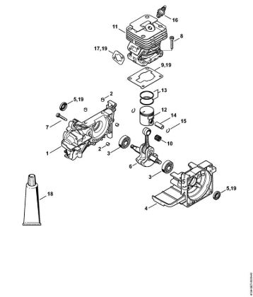 Crankcase, Cylinder FS 120 2-MIX Brushcutters (FS) FS 120 R 2-MIX Stihl