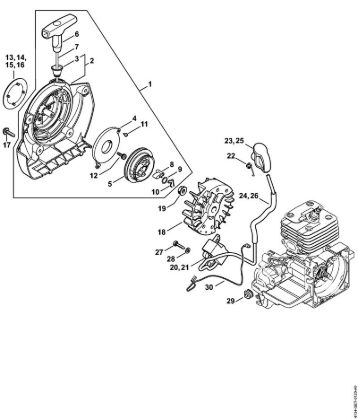 Rewind starter, Ignition system Brushcutters (FS) FS 120 R 2-MIX Stihl