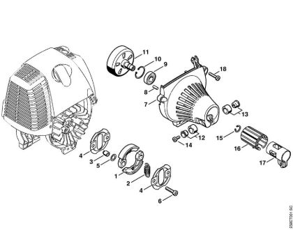Clutch, Fan housing Brushcutters (FS) FS 130 R Stihl