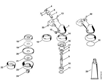 Gear head    3 50 609 047 (25.2001) Brushcutters (FS) FS 160 Stihl