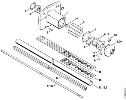 Clutch housing, Drive tube assembly Brushcutters (FS) FS 180 Stihl