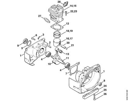 Crankcase, Cylinder Brushcutters (FS) FS 180 Stihl