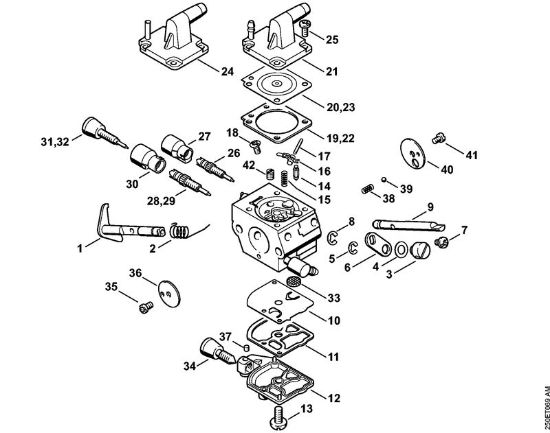 Carburetor C1Q-S161, -S162, -S163, -S164, -S82, -S83, -S138, -S139 Brushcutters (FS) FS 200 Stihl