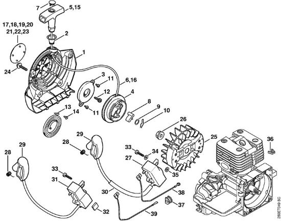 Rewind starter, Ignition system    809 249 646 (10.2016) Brushcutters (FS) FS 200 R Stihl