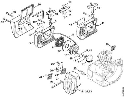 Rewind starter, Muffler Brushcutters (FS) FS 220 K Stihl