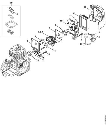 Carburetor housing, Air filter Brushcutters (FS) FS 250 Stihl