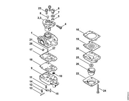 Carburetor WYL-62   1432 054 (1) Brushcutters (FS) FS 25-4 Stihl