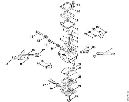 Carburetor WT-223    2 38 337 990 Brushcutters (FS) FS 280 Stihl