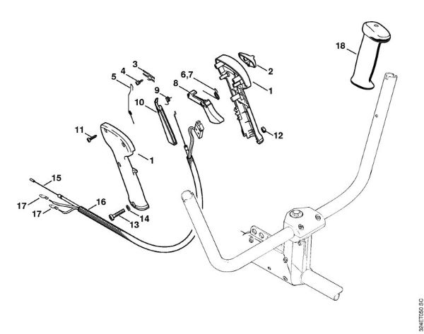 Control handle Brushcutters (FS) FS 280 Stihl