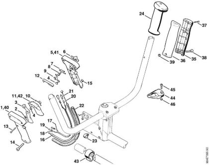 Control handle    3 54 341 645 (20.2002) Brushcutters (FS) FS 280 K Stihl