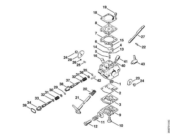 Carburetor WT-327 (11.97) Brushcutters (FS) FS 36 R Stihl