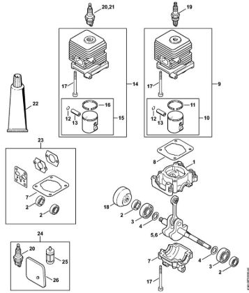 Crankcase, Cylinder 2-MIX Brushcutters (FS) FS 38 2-MIX Stihl