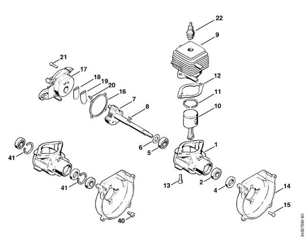 Crankcase, Cylinder Brushcutters (FS) FS 44 Stihl