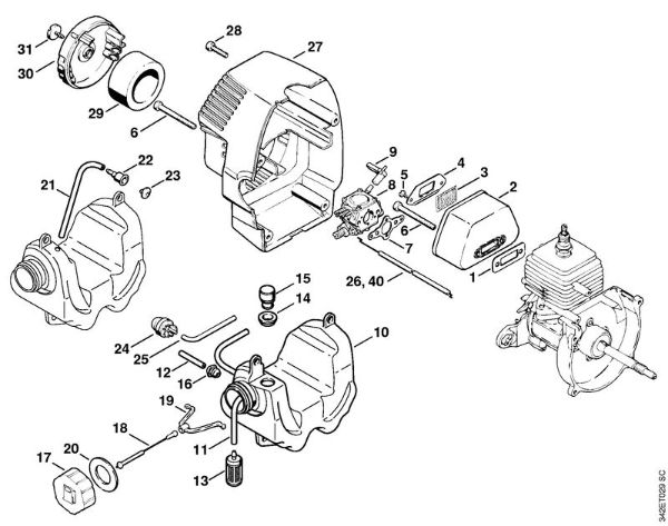 Muffler, Shroud Brushcutters (FS) FS 44 R Stihl