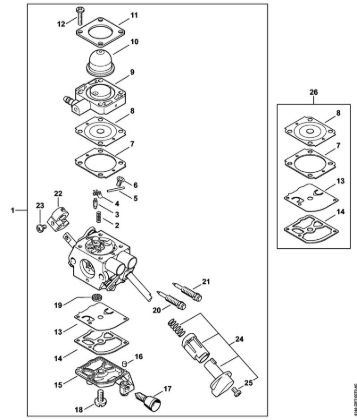 Carburetor C1M-S267 Brushcutters (FS) FS 50 (4144) Stihl