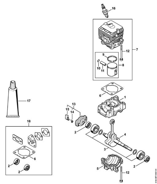 Crankcase, Cylinder Brushcutters (FS) FS 50 C-E Stihl