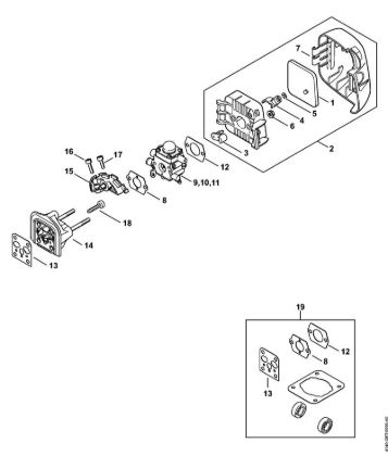 Air filter, Spacer flange 2-MIX Brushcutters (FS) FS 55 2-MIX Stihl