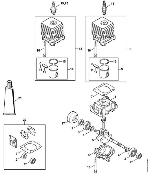 Crankcase, Cylinder 2-MIX Brushcutters (FS) FS 55 2-MIX Stihl