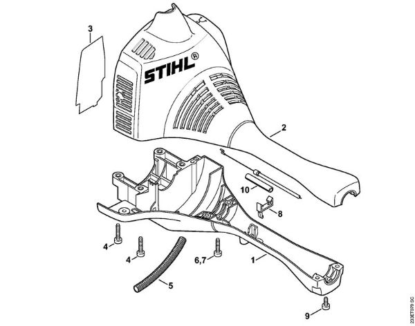 Engine housing (Bike handle) Brushcutters (FS) FS 55 2-MIX Stihl