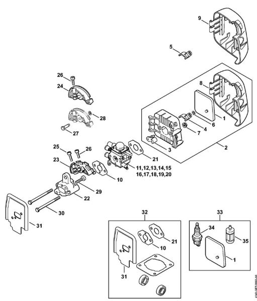 Air filter, Spacer flange Brushcutters (FS) FS 55 C-E Stihl