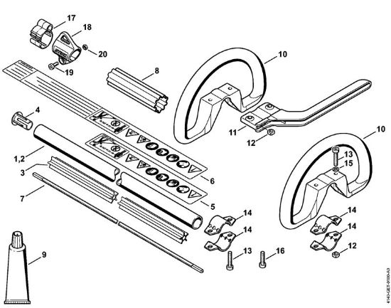 Drive tube assembly FS 55, Loop handle Brushcutters (FS) FS 55 RC-E Stihl