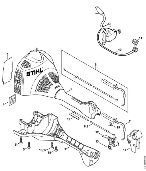 Engine housing (Loop handle) Brushcutters (FS) FS 55 T Stihl