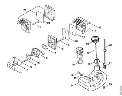 Air filter, Fuel tank Brushcutters (FS) FS 56 (4125) Stihl