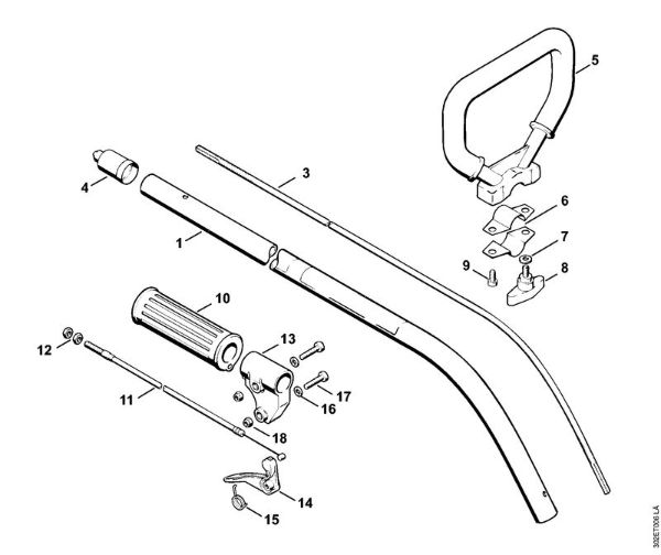 Drive tube assembly, Loop handle Brushcutters (FS) FS 56 (4125) Stihl