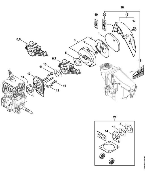 Air filter, Spacer flange Brushcutters (FS) FS 56 C-E Stihl