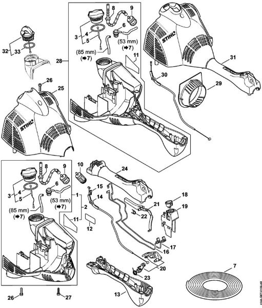 Engine housing (Loop handle) Brushcutters (FS) FS 56 R Stihl