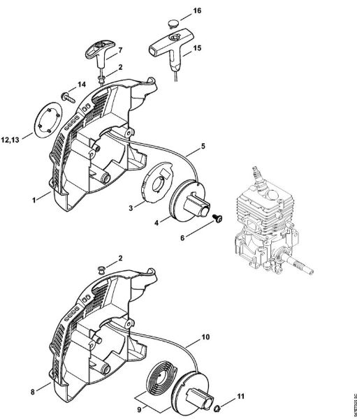 Rewind starter Brushcutters (FS) FS 56 R Stihl