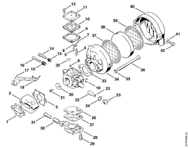 Carburetor, Air filter Brushcutters (FS) FS 60 Stihl